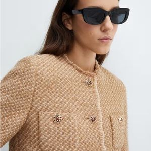 Mango Tweed jacket with jewel buttons size XL
